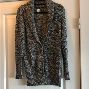 J Crew black and grew v neck sweater